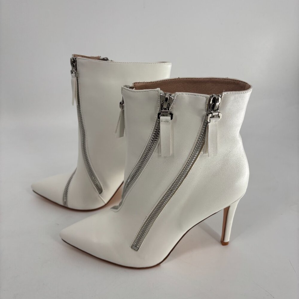 INC International Womens Sarishaa Heels Mid-Calf Booties White Croc Sz 9.5M NWB